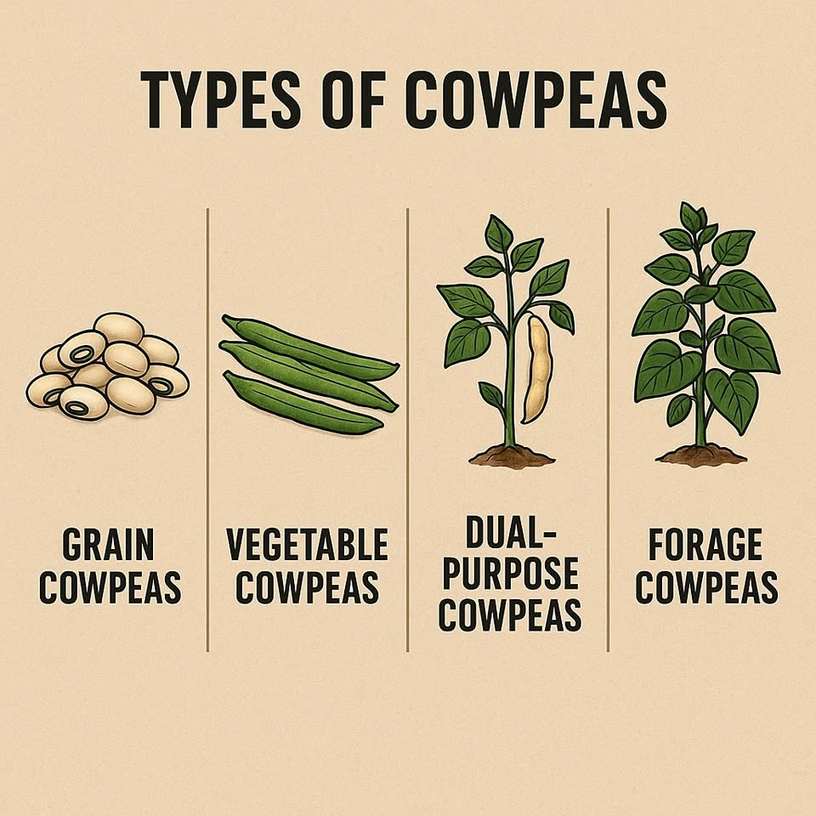 Infographic on the different types of cowpeas